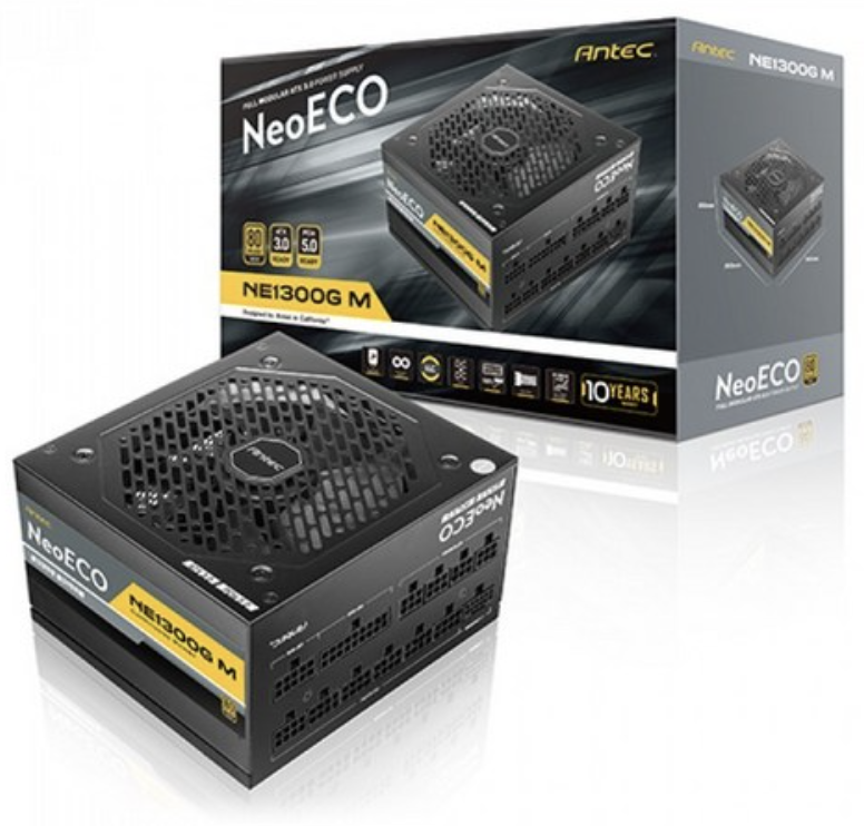 안텍 NEOECO 1300W 80PLUS GOLD PCIE5 풀 모듈러 ATX 3.0 메인 이미지 입니다.