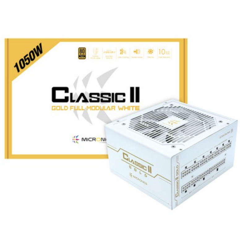 마이크로닉스 CLASSIC 21050W 80PLUS GOLD 230V EU 풀모듈러 화이트 HP1-O1050GD-E12F 메인 입니다.